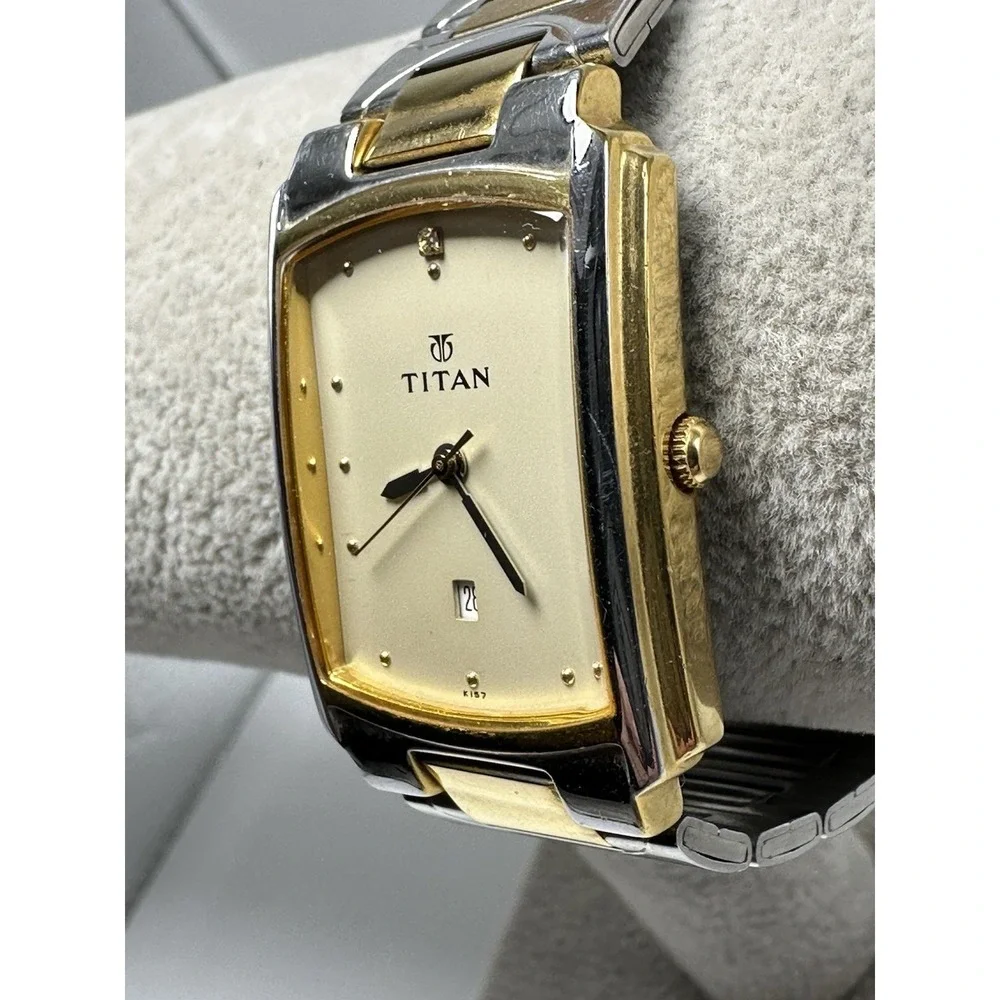 Titan 1955BAA K157 Mens Tank Watch New Battery 27MM 7.5